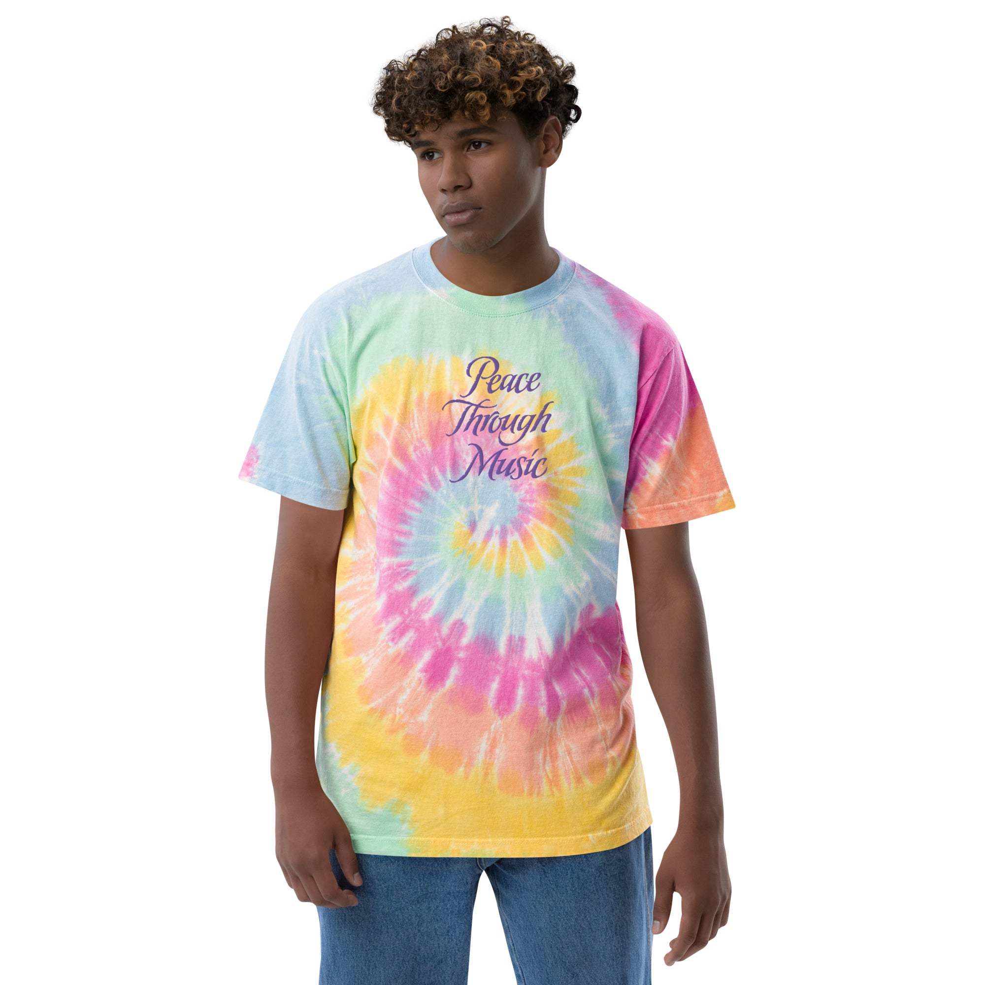 Soundings Oversized tie dye shirt - PEACE THROUGH MUSIC